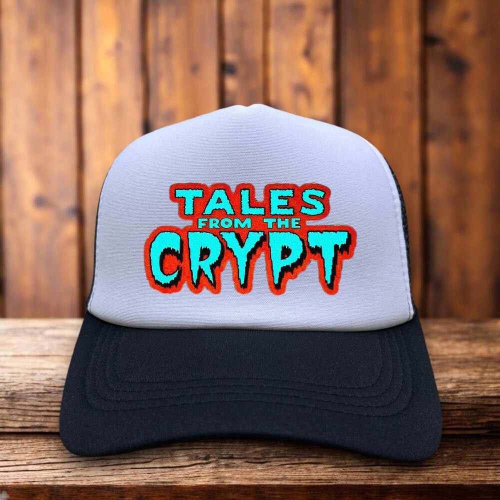 Tales From The Crypt Mens Trucker Hat Black Snapback Cryptkeeper 90s Horror TV